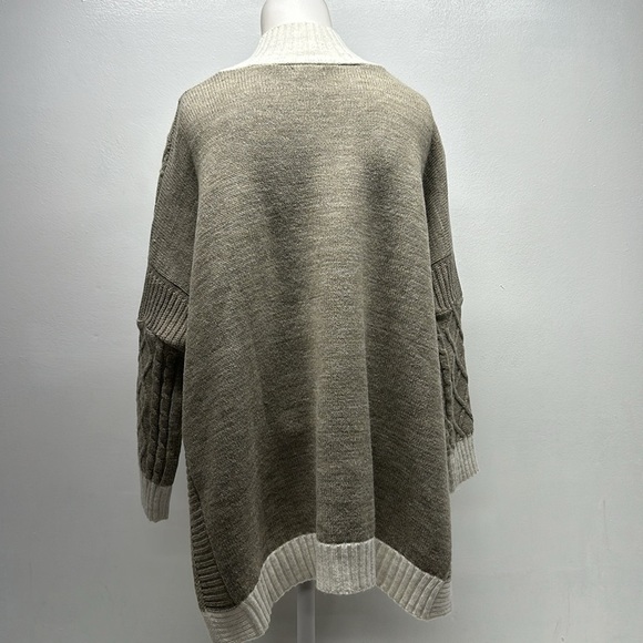 Mersea The Libson Traveler Sweater Knit Top Blouse Mock Neck Brown Tan Cream OS - Picture 6 of 10